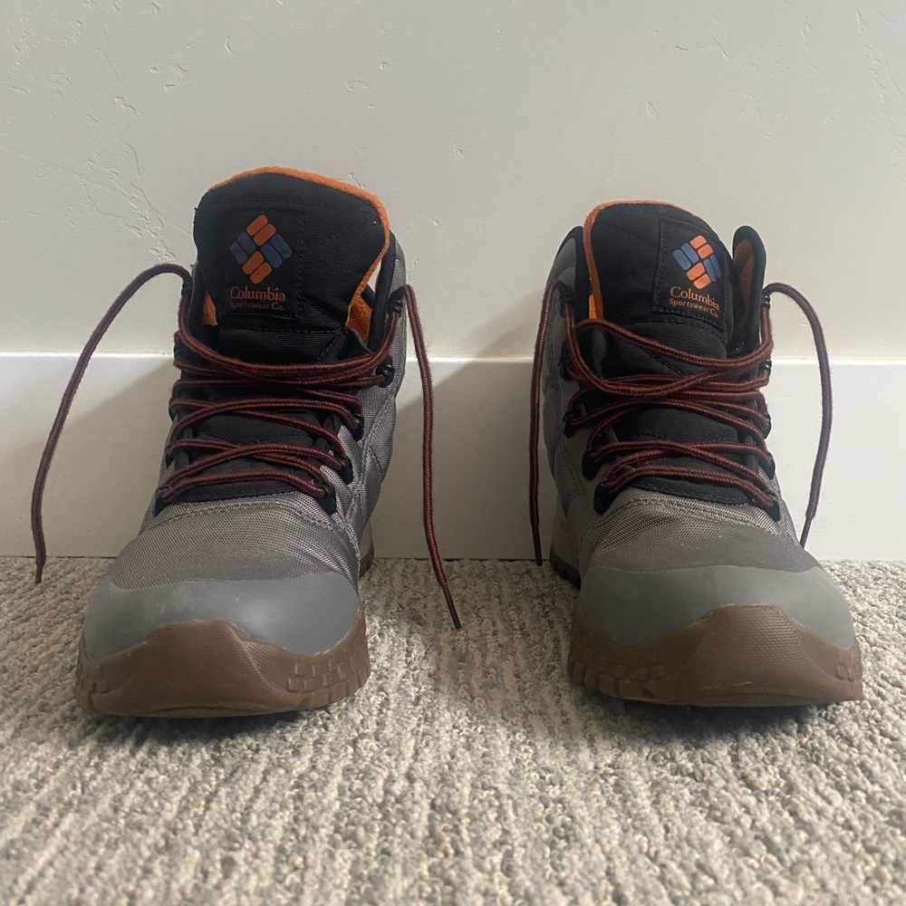 Columbia Omni-Heat Waterproof Gray and Brown Hiking Boots